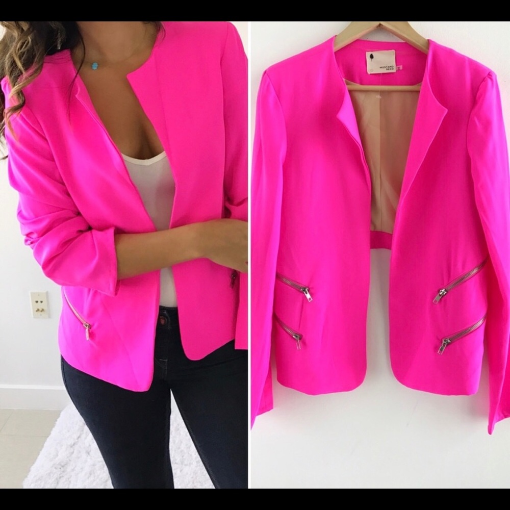 Neon pink blazer